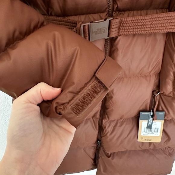 The North Face Nuptse Belted Long Parka Size Large in Dark Oak - Picture 7 of 12